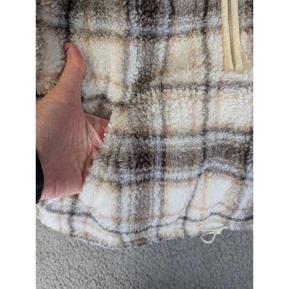 Aeropostale Women's Top Jacket Hooded Medium 1/4 Zip Fleece Fuzzy Crop Pullover - Picture 9 of 13